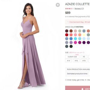 Azazie Collette Dress in Wisteria